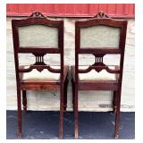Pair of Vintage Upholstered Wooden Chairs