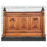 Vintage Wooden Bed Frame with Ornate Carvings