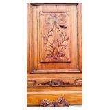 Vintage Wooden Bed Frame with Ornate Carvings