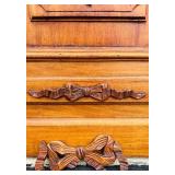 Vintage Wooden Bed Frame with Ornate Carvings