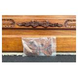 Vintage Wooden Bed Frame with Ornate Carvings