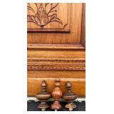 Vintage Wooden Bed Frame with Ornate Carvings