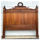 Vintage Wooden Bed Frame with Ornate Carvings