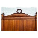 Vintage Wooden Bed Frame with Ornate Carvings