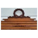Vintage Wooden Bed Frame with Ornate Carvings