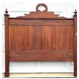 Vintage Wooden Bed Frame with Ornate Carvings