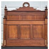 Vintage Wooden Bed Frame with Ornate Carvings