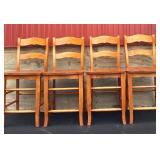 Set of 4 Wooden Counter Height Chairs 24 Inch Seat