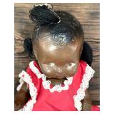 Vintage Topsy Composition Doll with Original Paint and Red Dress