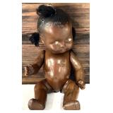 Vintage Topsy Composition Doll with Original Paint and Red Dress