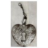 Mixed Decor Lot with Ornate Mirror, Metal Tray, Heart Pendant, and Abbington Park Summer Paris Collector Boxes