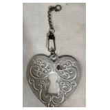 Mixed Decor Lot with Ornate Mirror, Metal Tray, Heart Pendant, and Abbington Park Summer Paris Collector Boxes