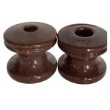 Collection of 8 Vintage Ceramic and Glass Electrical Insulators