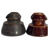Collection of 8 Vintage Ceramic and Glass Electrical Insulators