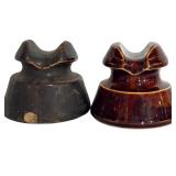 Collection of 8 Vintage Ceramic and Glass Electrical Insulators