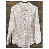 Ruff Hewn Button-Up Long Sleeve Shirt Size L