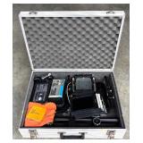 Vintage Adapt-A-Case Fiberbilt Hard Aluminum Case and Large Format Monorail View Camera Setup Specifically a Combo SC, Along with Various Accessories Used in Large Format Photography