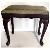 The Bombay Company Bench / Footstool Upholstered with Gold & Green and Cherry Wood