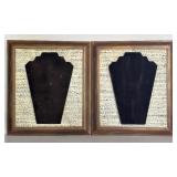 Three Decorative Framed Necklace / Jewelry Displays