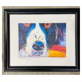 Framed Canvas Print of "English Springer Spaniel Emma" by DawgArt (Alicia VanNoy Call), Titled "The Bug"