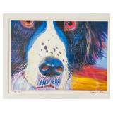 Framed Canvas Print of "English Springer Spaniel Emma" by DawgArt (Alicia VanNoy Call), Titled "The Bug"