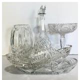 Beautiful Crystal Decanter, Candy Dish, Vase and More