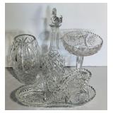 Beautiful Crystal Decanter, Candy Dish, Vase and More