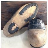 Unique Wooden Vintage Open Toe Mule and Antique Wooden Scandinavian Hand Carved Klompen Mules