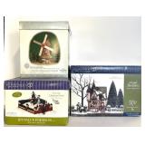Department 56 "A Victorian Christmas", "1 Royal Tree Court" and "Crowntown Freckleton Windmill"