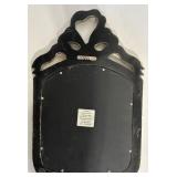 Vintage or Antique-Style Decorative Mirror, Carved High Relief Reproduction Plaque and Abstract Winged Angel Wall Sconce Candleholder Terra Cotta and English Wall Wings