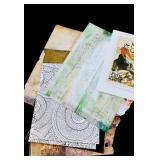 Mixed Lot of Scrapbook Paper, Scissors and Crafting Supplies in Storage Box