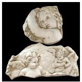 Collection of 4 Antique-Style Cherub Wall Plaques