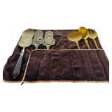 Set of 6 Vintage Ornate Serving Utensils with Decorative Handles