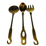 Set of 6 Vintage Ornate Serving Utensils with Decorative Handles