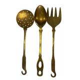 Set of 6 Vintage Ornate Serving Utensils with Decorative Handles