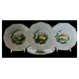 Set of 4 Vintage CNP France 8.25-Inch Appetizer Plates with Cheese Motif