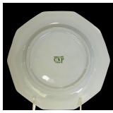 Set of 4 Vintage CNP France 8.25-Inch Appetizer Plates with Cheese Motif