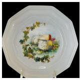 Set of 4 Vintage CNP France 8.25-Inch Appetizer Plates with Cheese Motif