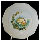 Set of 4 Vintage CNP France 8.25-Inch Appetizer Plates with Cheese Motif