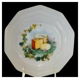 Set of 4 Vintage CNP France 8.25-Inch Appetizer Plates with Cheese Motif