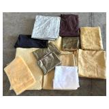 Assorted Fabric Pieces, Tablecloths, and Window Treatments Collection