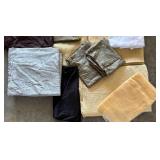 Assorted Fabric Pieces, Tablecloths, and Window Treatments Collection