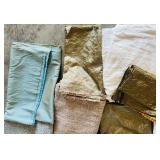 Assorted Fabric Lot Including Cloth Napkins in Various Colors