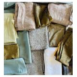 Assorted Fabric Lot Including Cloth Napkins in Various Colors