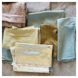 Assorted Fabric Lot Including Cloth Napkins in Various Colors