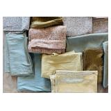 Assorted Fabric Lot Including Cloth Napkins in Various Colors