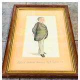 Framed Antique Print Vanity Fair Caricature Depicting Frederick Beauchamp Paget Seymour, 1st Baron Alcester "Spy"