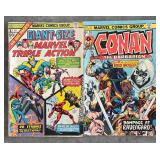 Lot of 9 Vintage Marvel and DC Comic Books Including Conan, Iron Man, Beowulf, and More