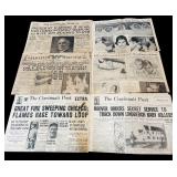 Collection of Vintage Historic Newspapers with Headlines and Photos