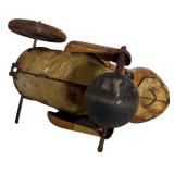 Vintage Marx Pressed Tin Wind Up Toy, Sandy from Little Orphan Annie and Vintage Lithograph Baby Rattle